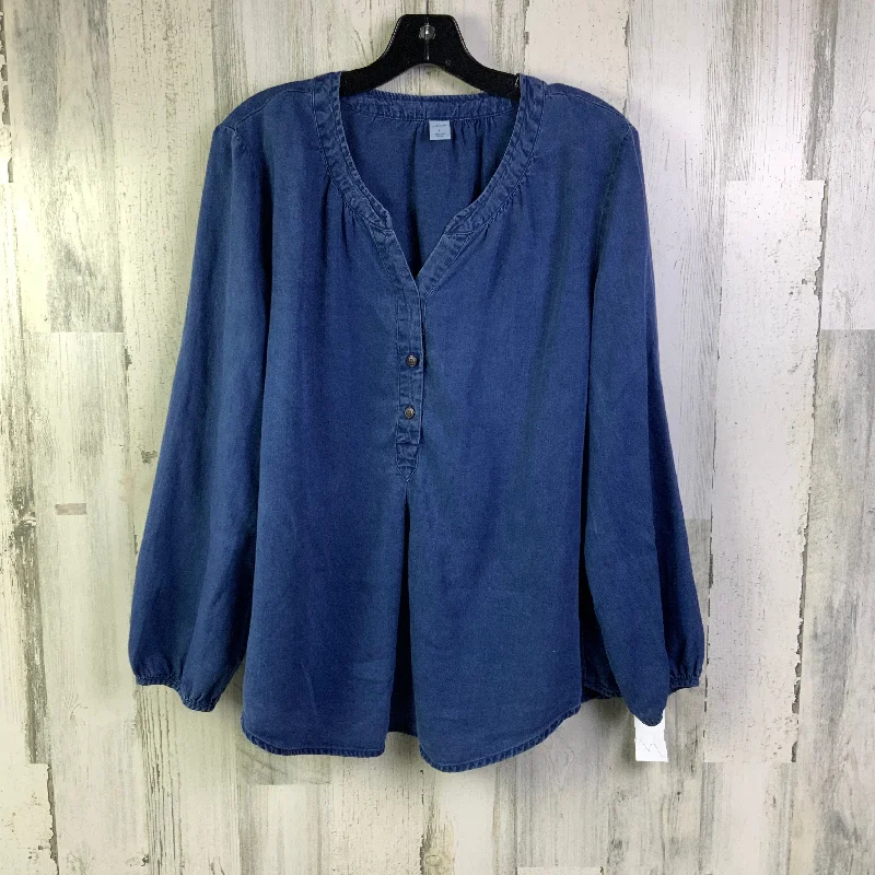 Super Deal Top Long Sleeve By Old Navy In Blue Denim, Size: L