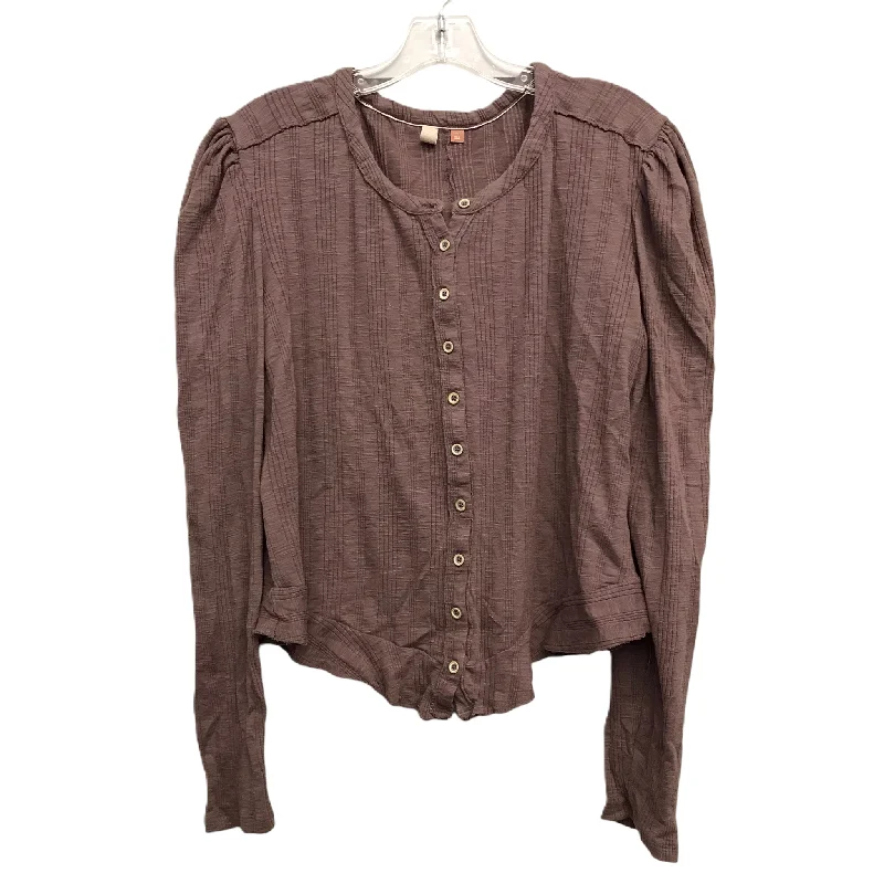 Exclusive Access Top Long Sleeve By Pilcro In Mauve, Size: Xl