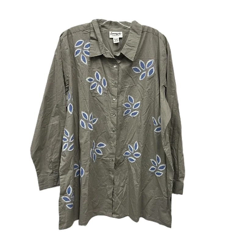 Value Deals Top Long Sleeve By Serengeti In Grey, Size: 1x