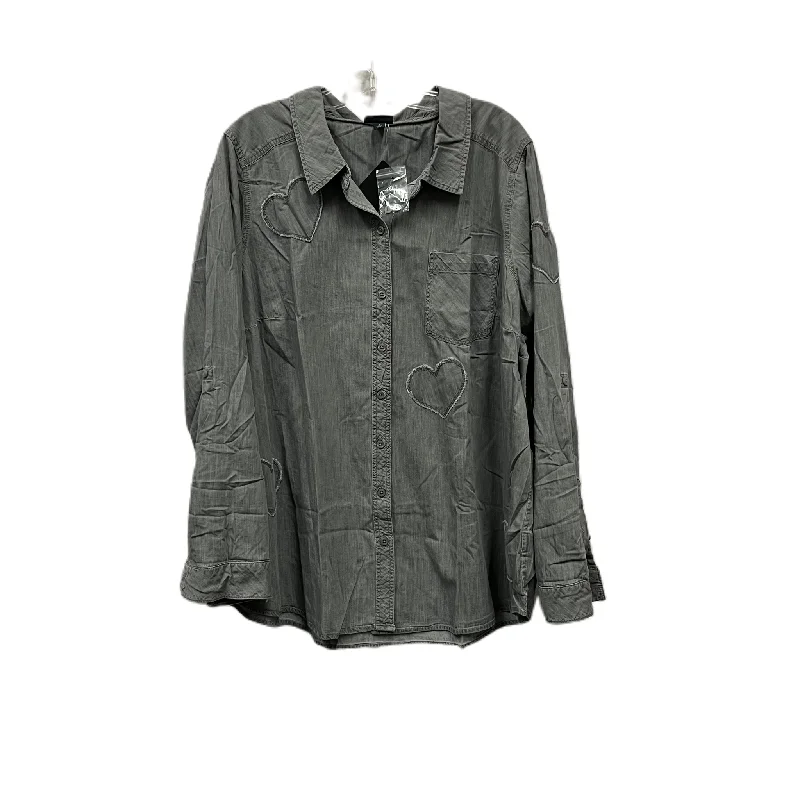 Closeout Top Long Sleeve By Torrid In Grey, Size: 3x