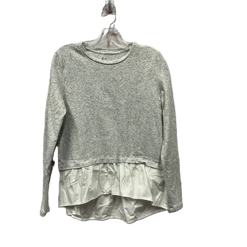 Special Discount Top Long Sleeve By Vineyard Vines In Grey & White, Size: Xs