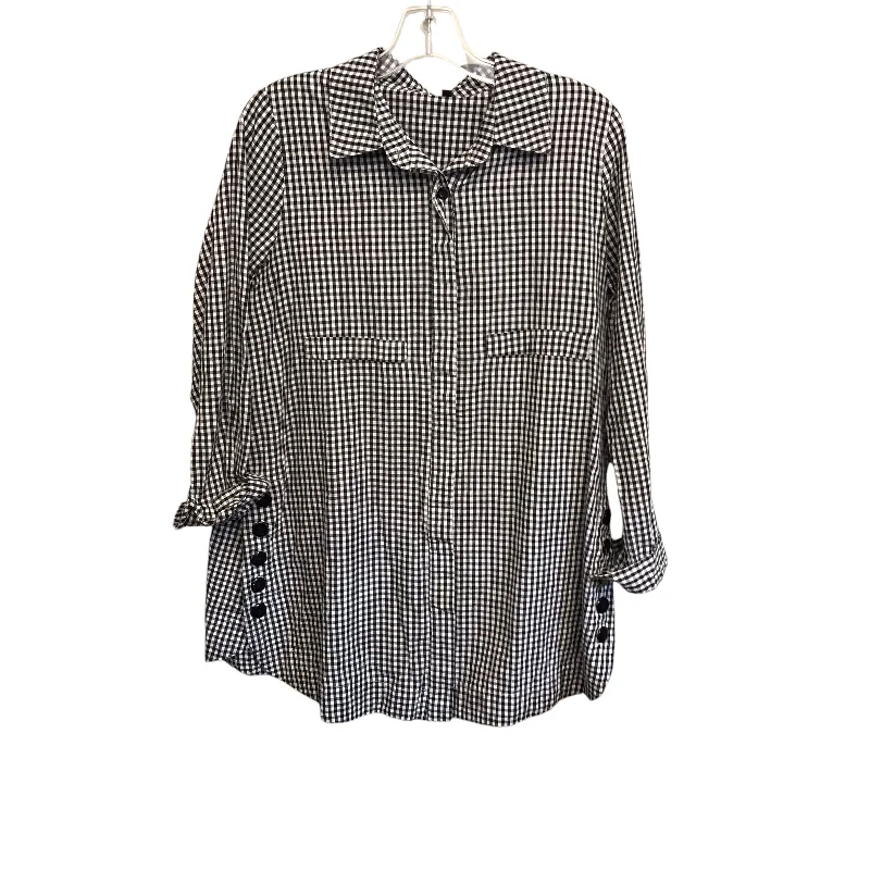 Price Drop Top Ls In Checkered Pattern, Size:L