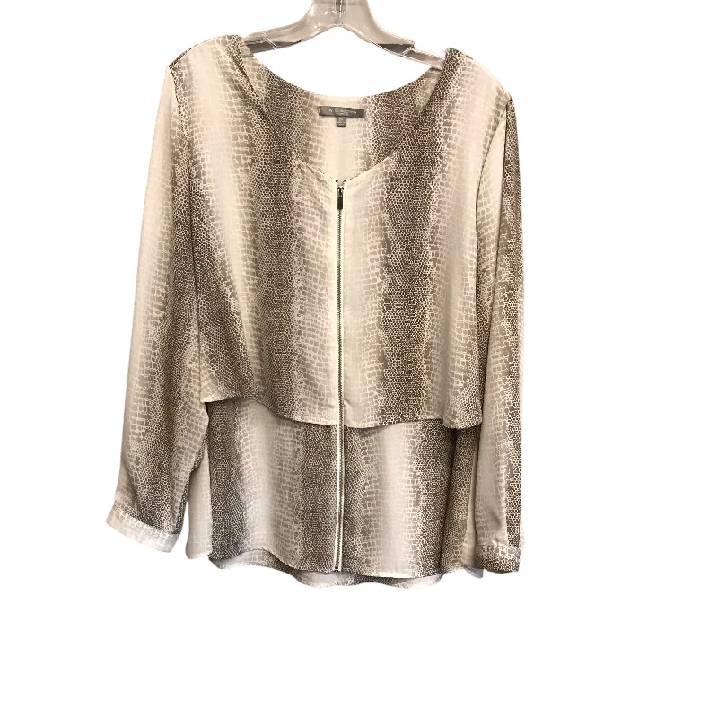 Clearance Sale Top Ls By Ny Collection In Snakeskin Print, Size:2X