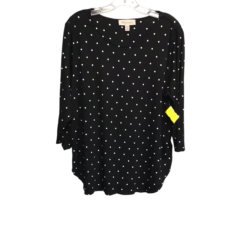Price Drop Top Ls By Philosophy In Polkadot Pattern, Size:1X
