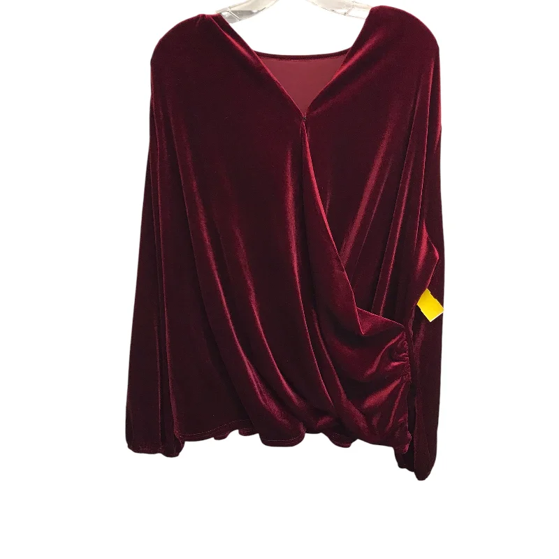 Clearance Event Top Ls By Shein In Red, Size:4X