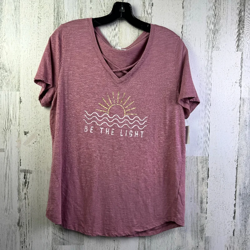 Fantastic Offers Top Short Sleeve Basic By Maurices In Pink, Size: M