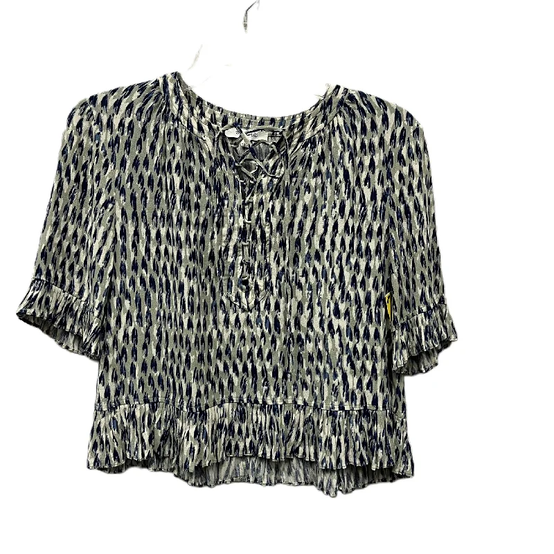 Deal Alert Top Short Sleeve By Madewell In Blue & Grey, Size: Xs
