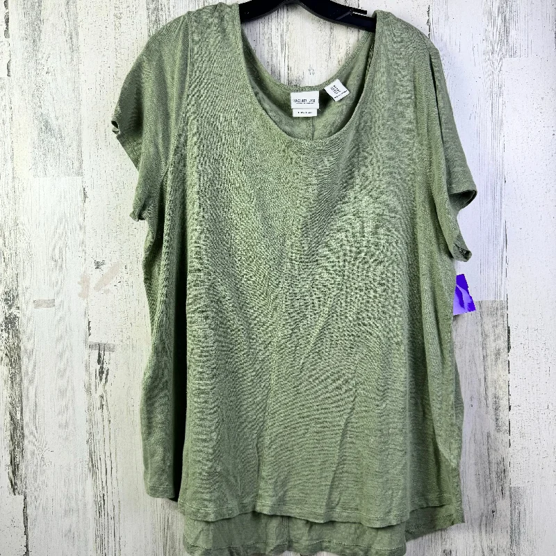 Unbeatable Prices Top Short Sleeve By Rachel Zoe In Green, Size: 1x