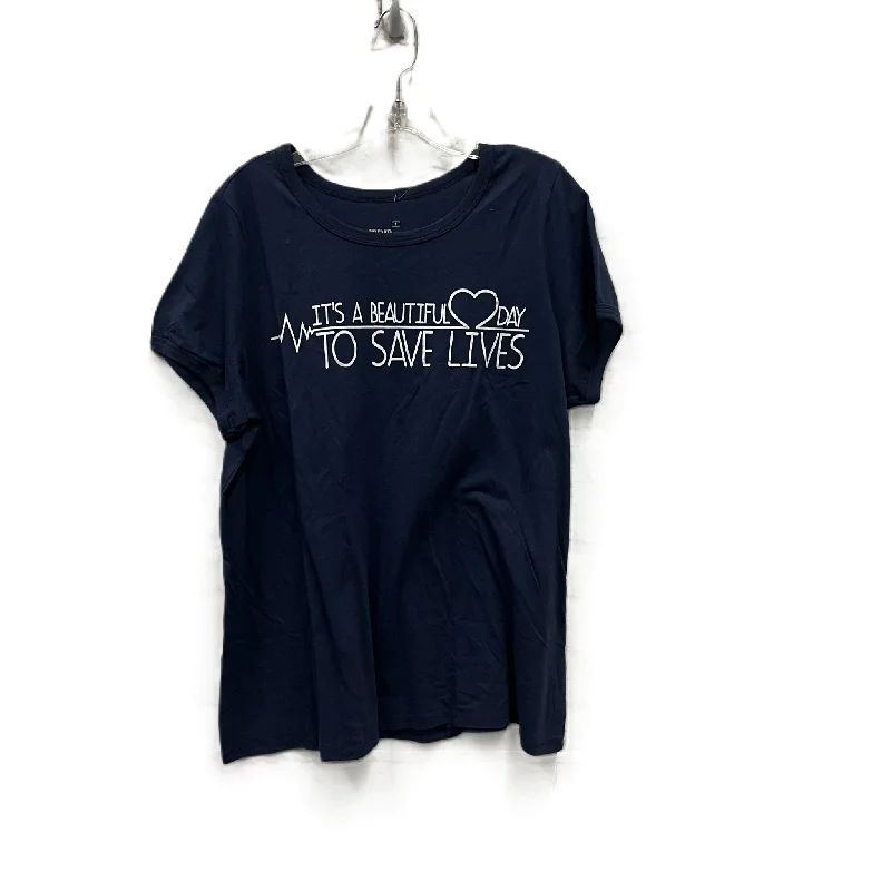 Great Deals Top Short Sleeve By Torrid In Blue, Size: 3x