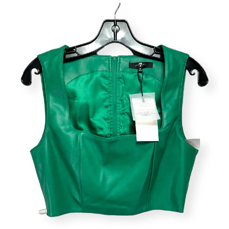 Stock Clearance Faux Leather Crop Top By 7 For All Mankind  Size: M