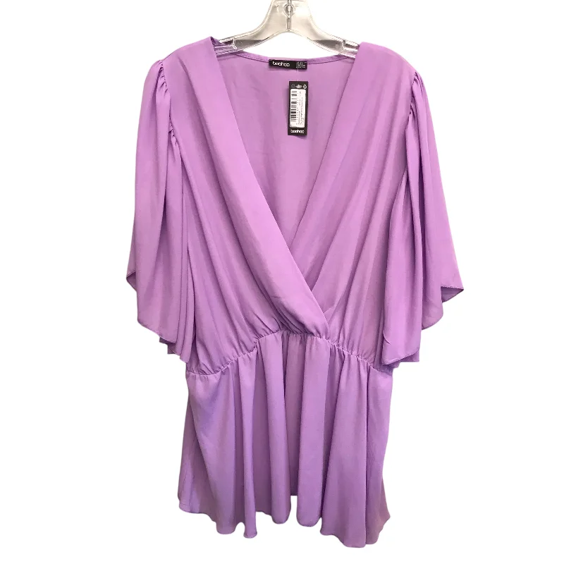 Limited Edition Top Ss By Boohoo Boutique In Purple, Size:3X