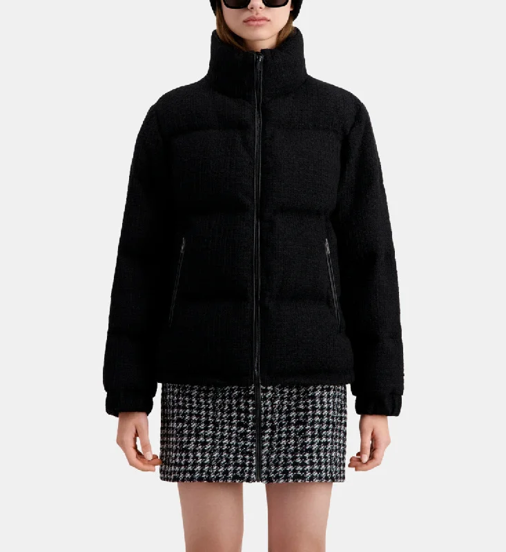 Deal Mania Tweed Puffer Jacket