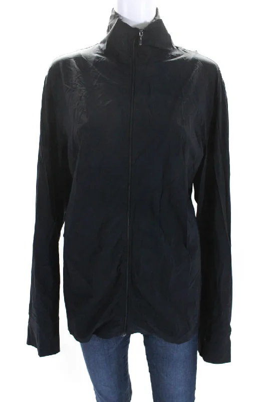Quick Sale Valentino Sport Womens High Neck Long Sleeve Lightweight Jacket Navy