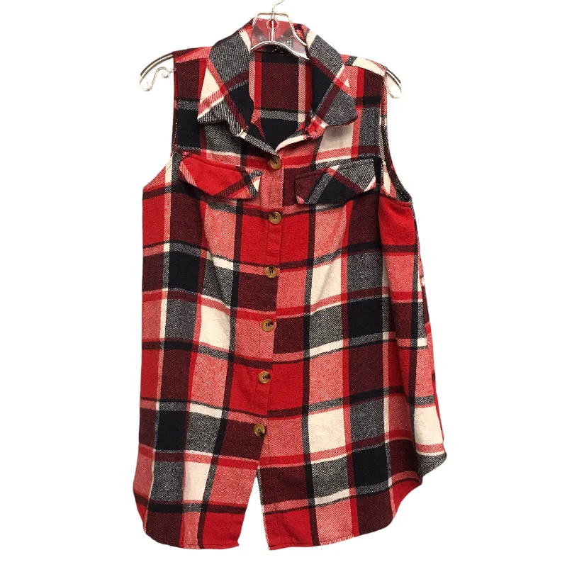 Great Bargains Vest Other By Shein In Plaid Pattern, Size:Xl