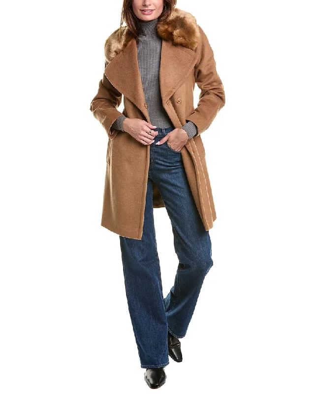 New Markdowns Via Spiga Wool-Blend Wrap Coat