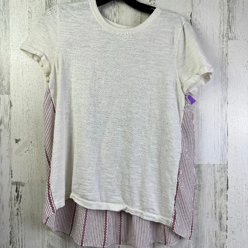 Season Finale Sale White Top Short Sleeve Loft, Size S