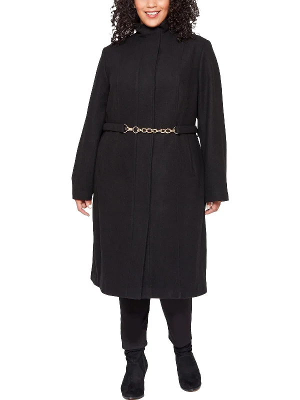 Exclusive Preview Womens Belted Trench Wool Coat
