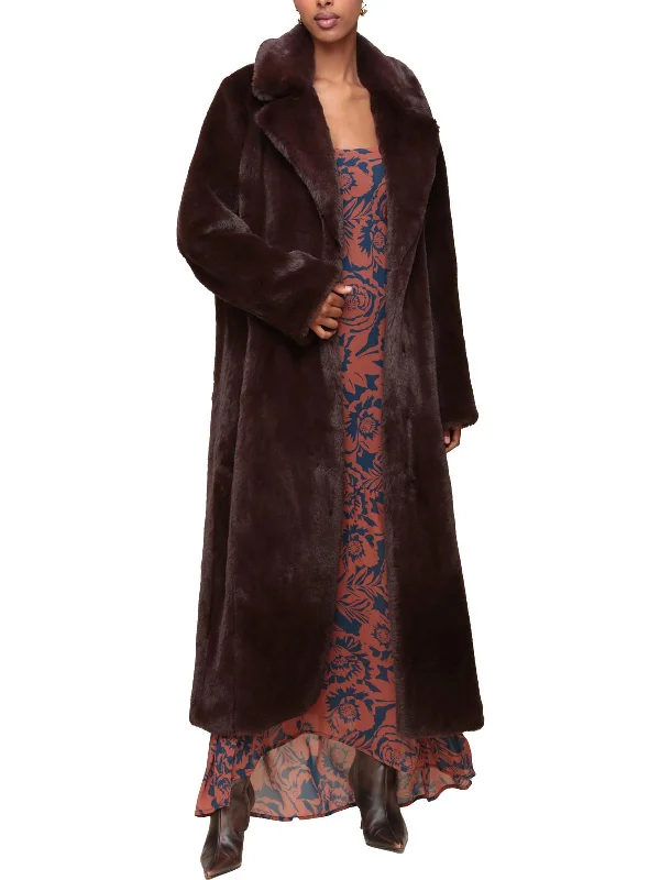 Value Deals Womens Faux Fur Long Faux Fur Coat