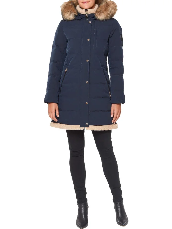Don't Wait Womens Shearling Lined Cold Weather Puffer Jacket