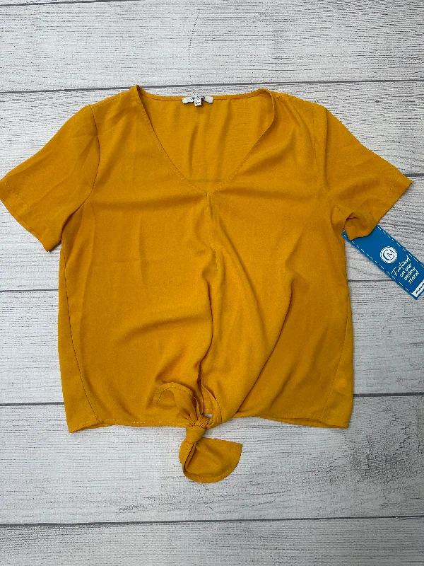 Special Promotion Yellow Top Short Sleeve Madewell, Size Xs