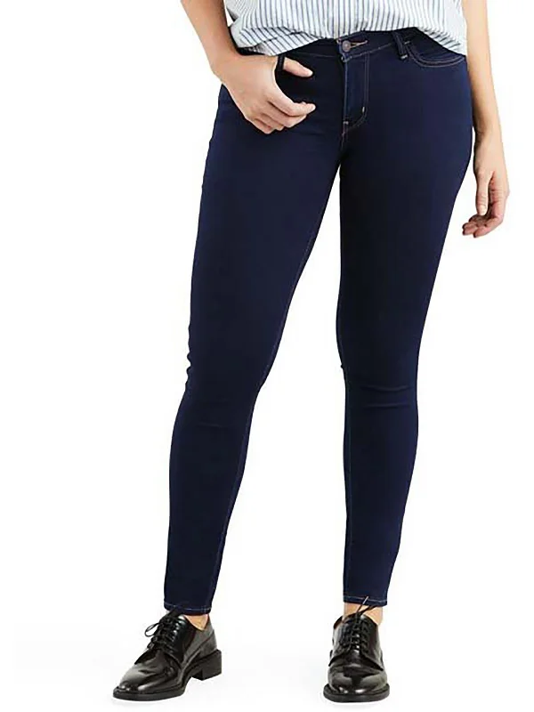 Super Sale 710 Womens Mid-Rise Dark Wash Skinny Jeans