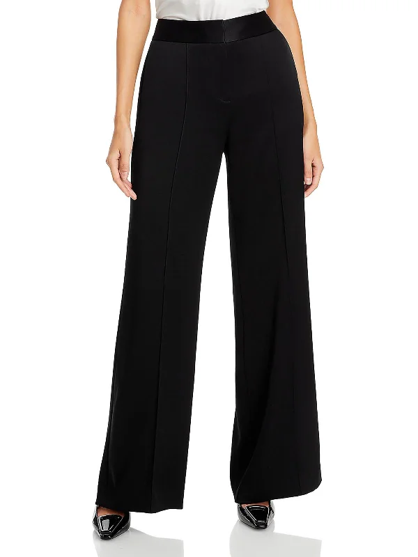 Weekend Flash Sale Andi Womens High Rise Pintuck Wide Leg Pants