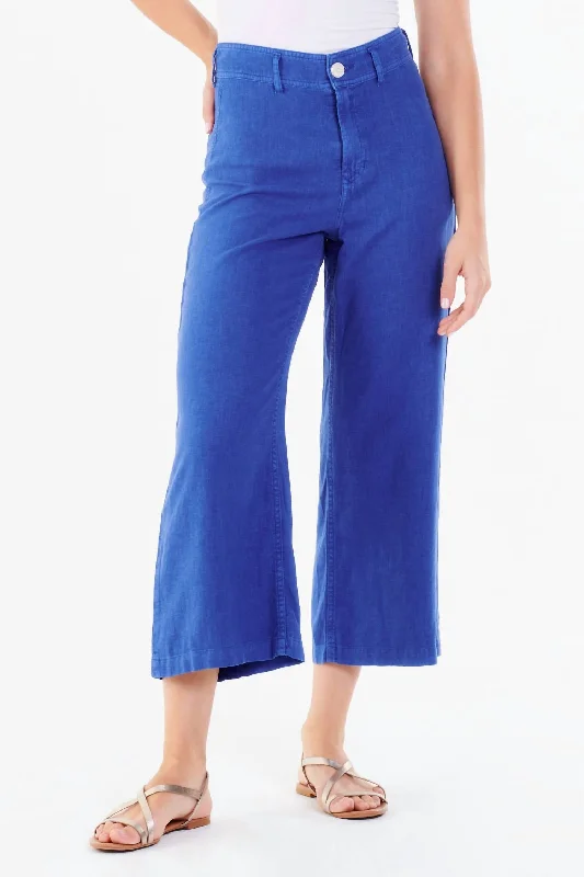 Deal of the Week Audrey Cropped Wide Leg Pants In Cobalt