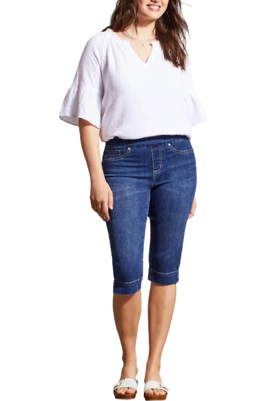 Year-End Sale Audrey Denim Capri Pants In Blue