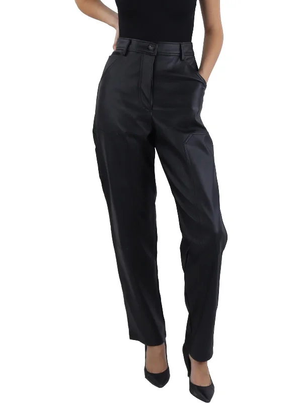 Today’s Deal Carmine Womens Solid High Rise Straight Leg Pants
