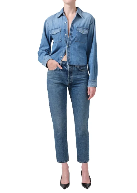 Super Deal Charlotte High Rise Straight Jean In First Class