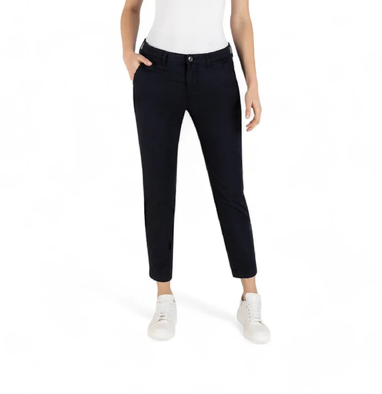 Act Now Chino Turn Up Pant In Dark Blue
