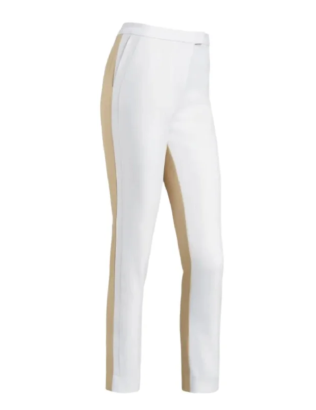 Price Rollback Colour-Blocked Golf Pant In White/beige