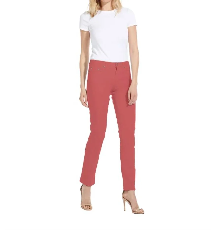 Price Break Cotton Twill Stretch Slim-Fit Jeans In Coral