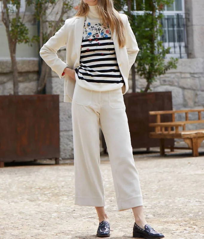 New Deals Dorin Trouser In Ecru Corduroy