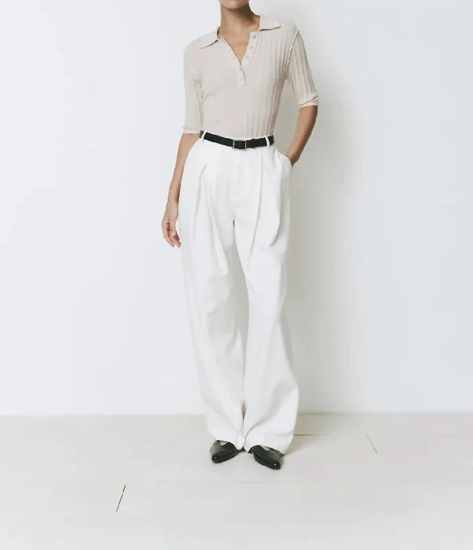 Savings Alert Drape Pants In White
