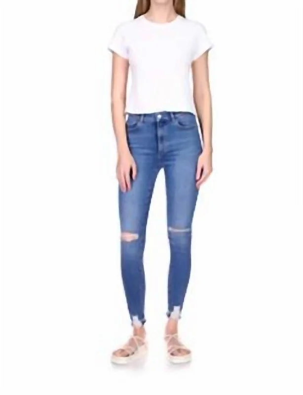 Huge Discounts Farrow Skinny: High Rise Instasculpt Ankle In Rip Tide Distressed (Performance)