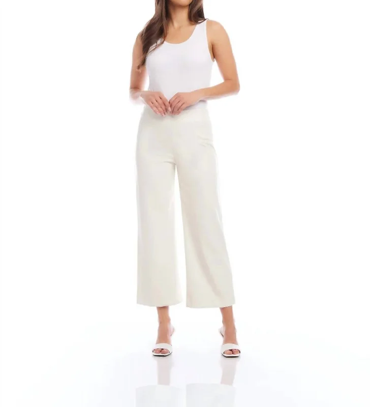 Best Bargains Faux Leather Cropped Pants In Off White