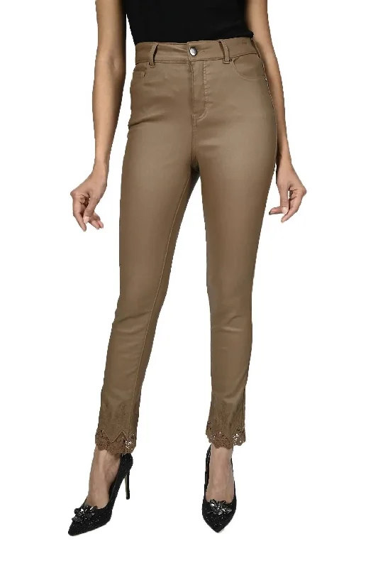 Special Discount Faux Leather Pants In Whiskey