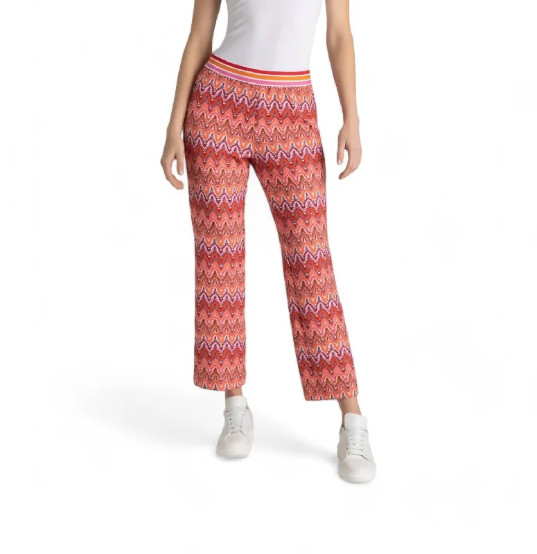 Best Bargains Flare Kick Pant In Pumpkin Orange Jacquard