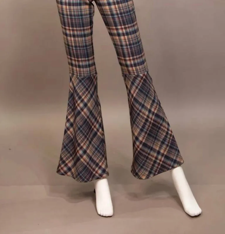 Stock Clearance Flare Pant In Checks