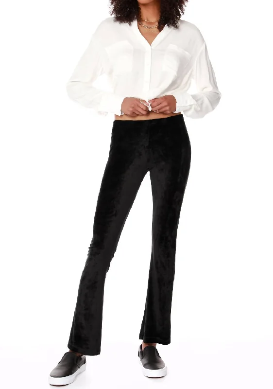Final Markdown Flared Leg Velvet Pants In Black