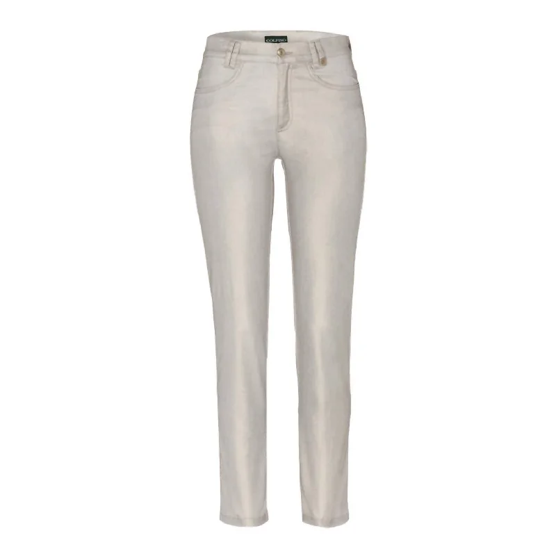Extra Savings Golden 5 Pocket 7/8 Trouser In Matte Gold