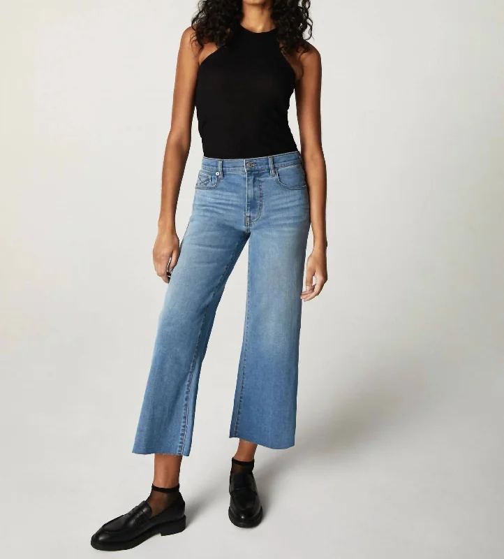 Limited Availability Greta Mid Rise Wide Leg Crop In Larchmont