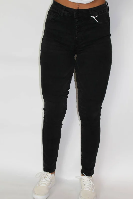 Discount Extravaganza Haylie High Rise Skinny Jeans In Black