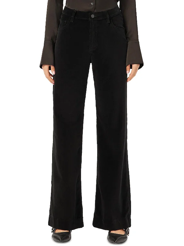 Inventory Reduction Hepburn Womens Velvet High Rise Wide Leg Pants