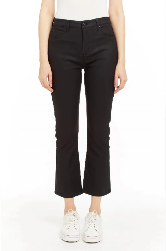 Online Specials High Rise Coated Cropped Flare Denim In Black
