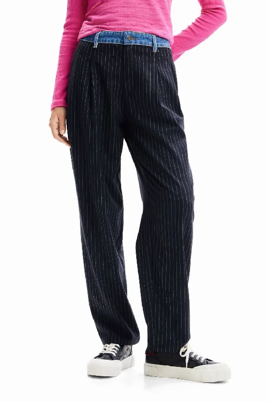 Sale Event Hybrid Tailored Trousers In Anthracite/denim