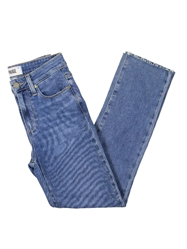 Savings Alert Jacqueline Womens Mid Rise Medium Wash Straight Leg Jeans