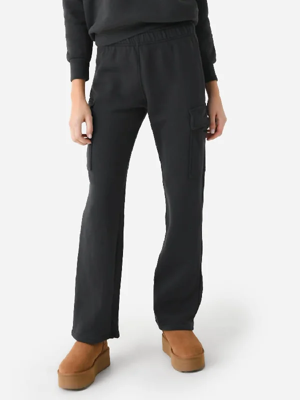 Price Meltdown Kelly Fleece Cargo Pant In Vintage Black