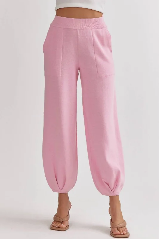 Holiday Sale Knit Joggers In Pink